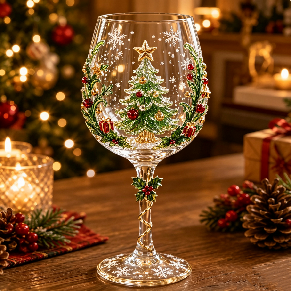 đChristmas Wine Glass Collection Gift Box Setâ¨& Free Shipping