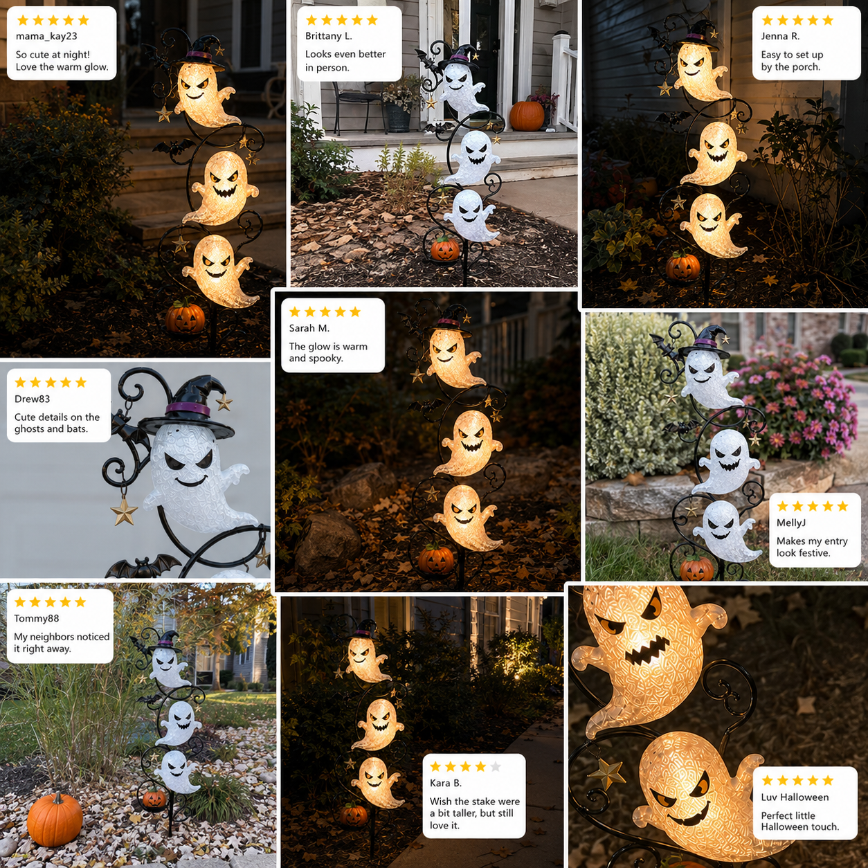 💥 Last Day 49% OFF – 👻 Solar Halloween Little Ghost Garden Stake Light