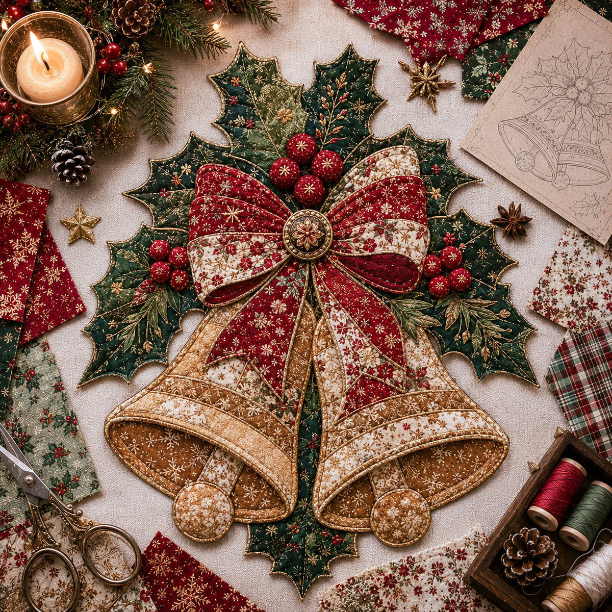🔥Most Popular in 2026🔥🎅Christmas Patchwork Fabric DIY Decor Kit