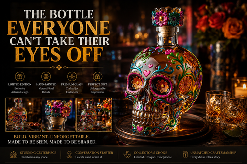 🔥🍷Limited edition Day of the Dead tequila bottle🎁 -- Free Shipping Over $49📦