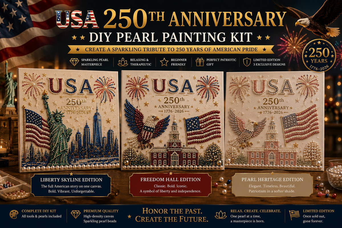 🔥LAST DAY 50% OFF - USA 250th Anniversary DIY Pearl Painting Kit ✨❤️‍🔥