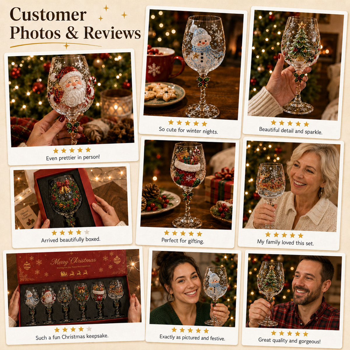 🎁Christmas Wine Glass Collection Gift Box Set✨& Free Shipping
