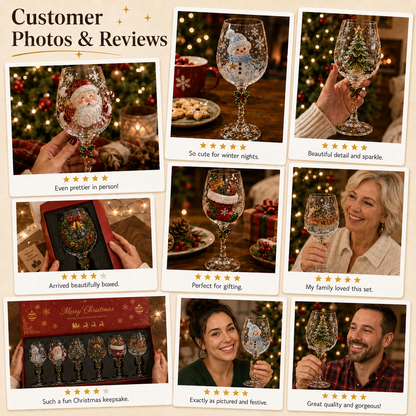🎁Christmas Wine Glass Collection Gift Box Set✨& Free Shipping
