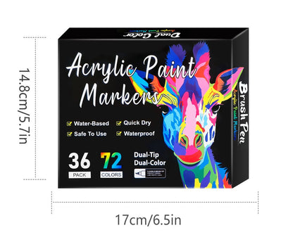 🎨Last Day🔥Dual Tip Acrylic Paint Pen Marker - 24/48/72/120 Colors