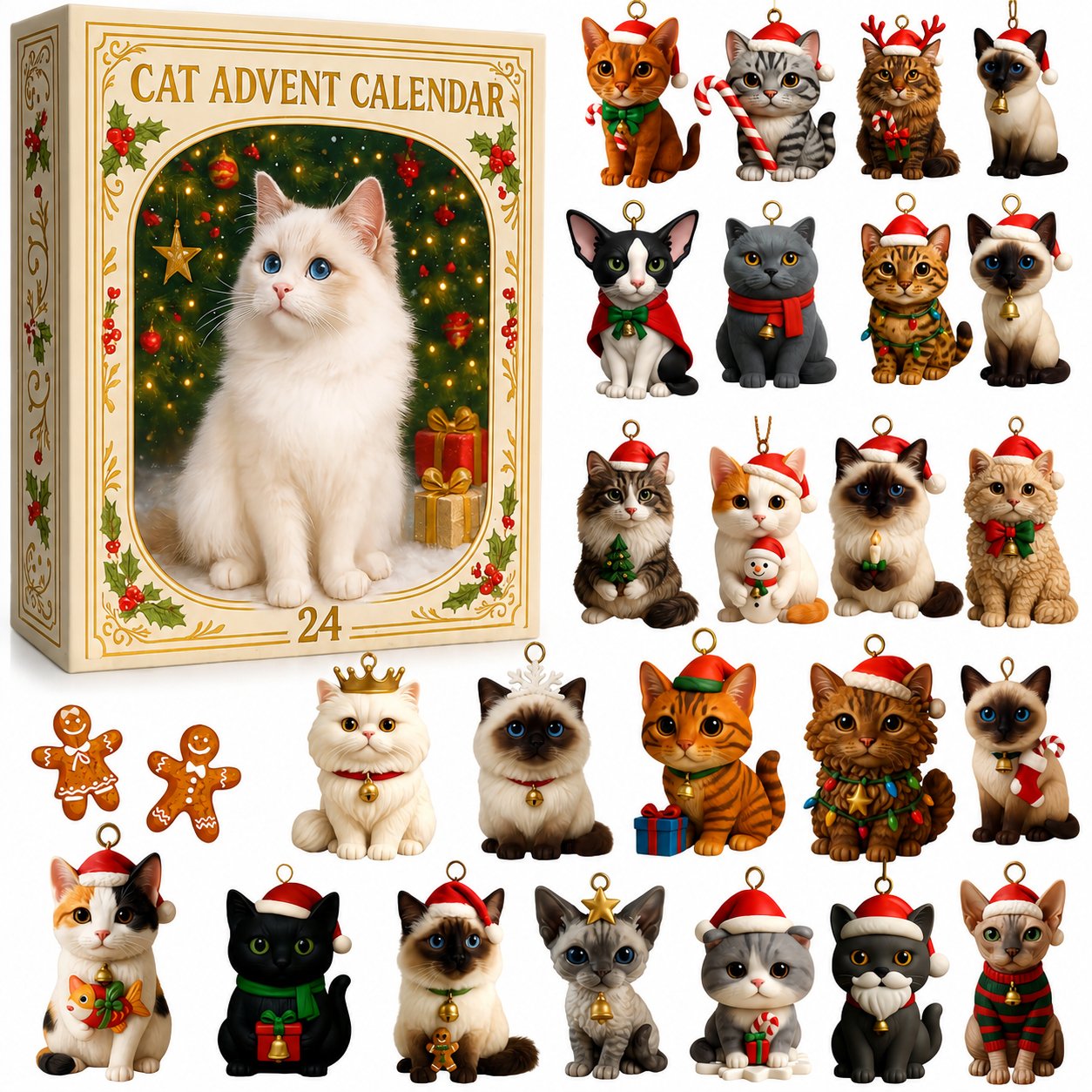 24 Cat Advent Calendar Charms