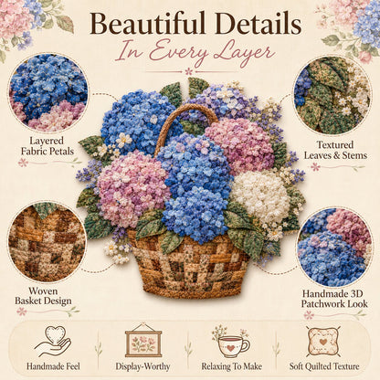 🔥Most Popular in 2026🔥🌸🧵 Premium Floral Basket Patchwork DIY Kit | High-Quality Layered Fabric Bouquet with Raised Petals & Woven Basket Details ✨