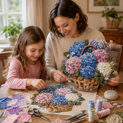 🔥Most Popular in 2026🔥🌸🧵 Premium Floral Basket Patchwork DIY Kit | High-Quality Layered Fabric Bouquet with Raised Petals & Woven Basket Details ✨