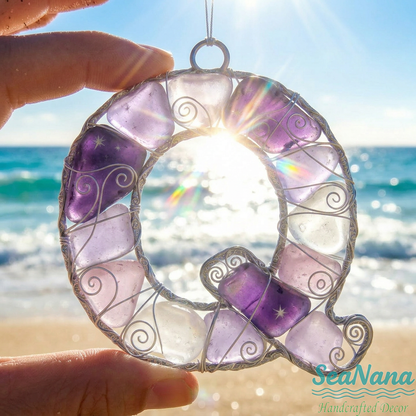 🌊 Handcrafted Wire-Wrapped Sea Glass Letter Ornament: More Than a Last Name, It's a Blessing