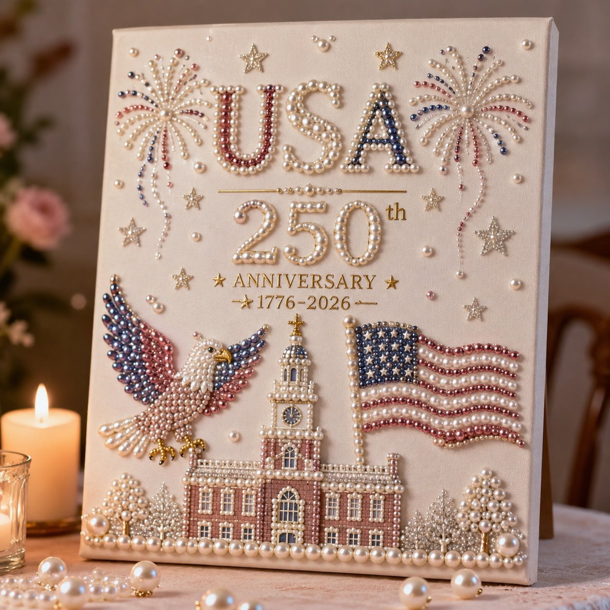 🔥LAST DAY 50% OFF - USA 250th Anniversary DIY Pearl Painting Kit ✨❤️‍🔥