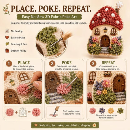 🔥Last Day 49% OFF - ✨Whimsical Village 3D Fabric Poke Art Kit
