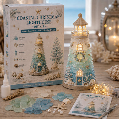 ⏳ Last Day 49% OFF – 🌊 DIY Sea Glass Lighthouse Kit – Light-Up Coastal Craft & Handmade Home Decor