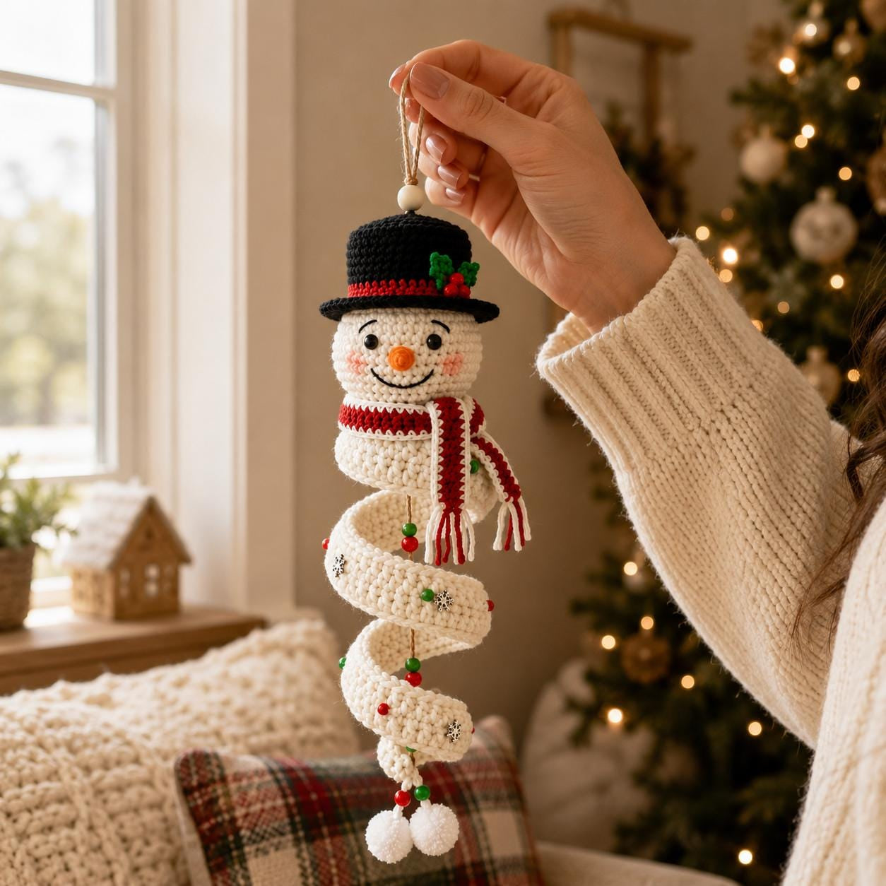 🔥Most Popular in 2026🔥Crochet Snowman Spiral Oranment DIY Kit