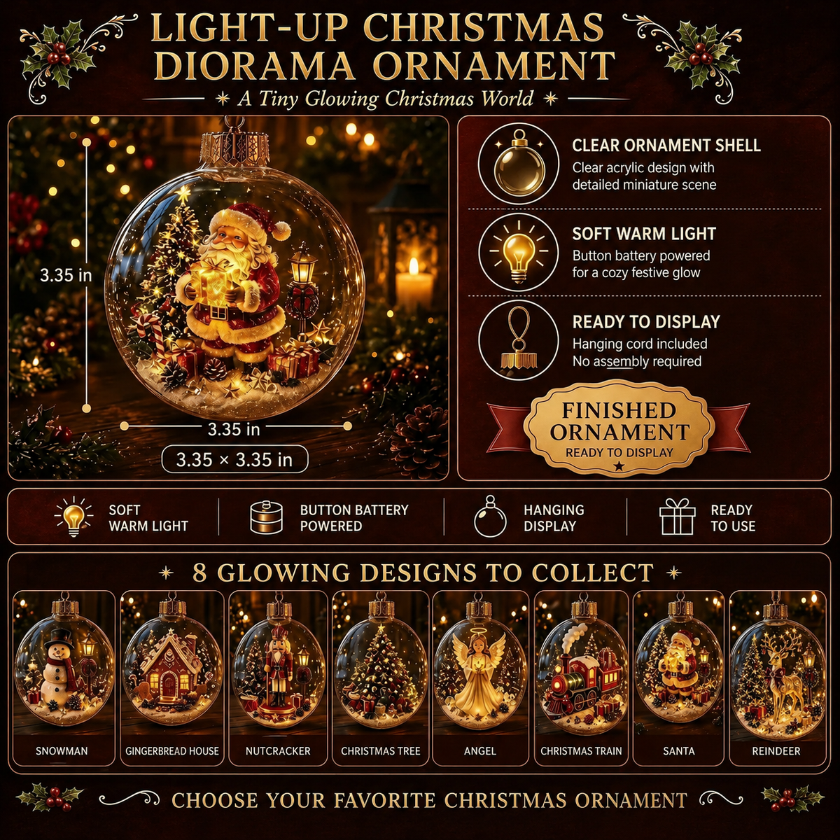 🎄Glowing Christmas Diorama Ornament🎄