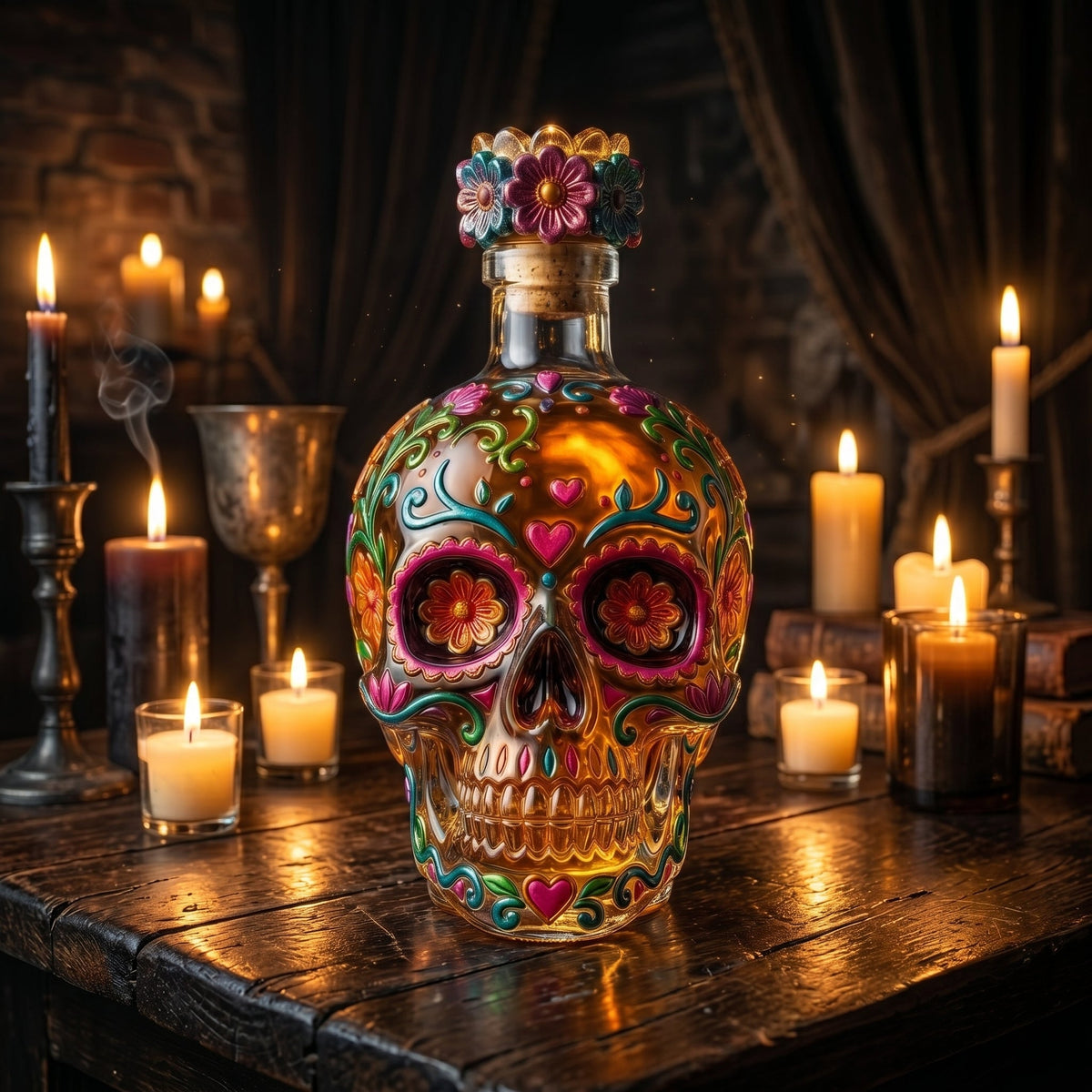 🔥🍷Limited edition Day of the Dead tequila bottle🎁 -- Free Shipping Over $49📦