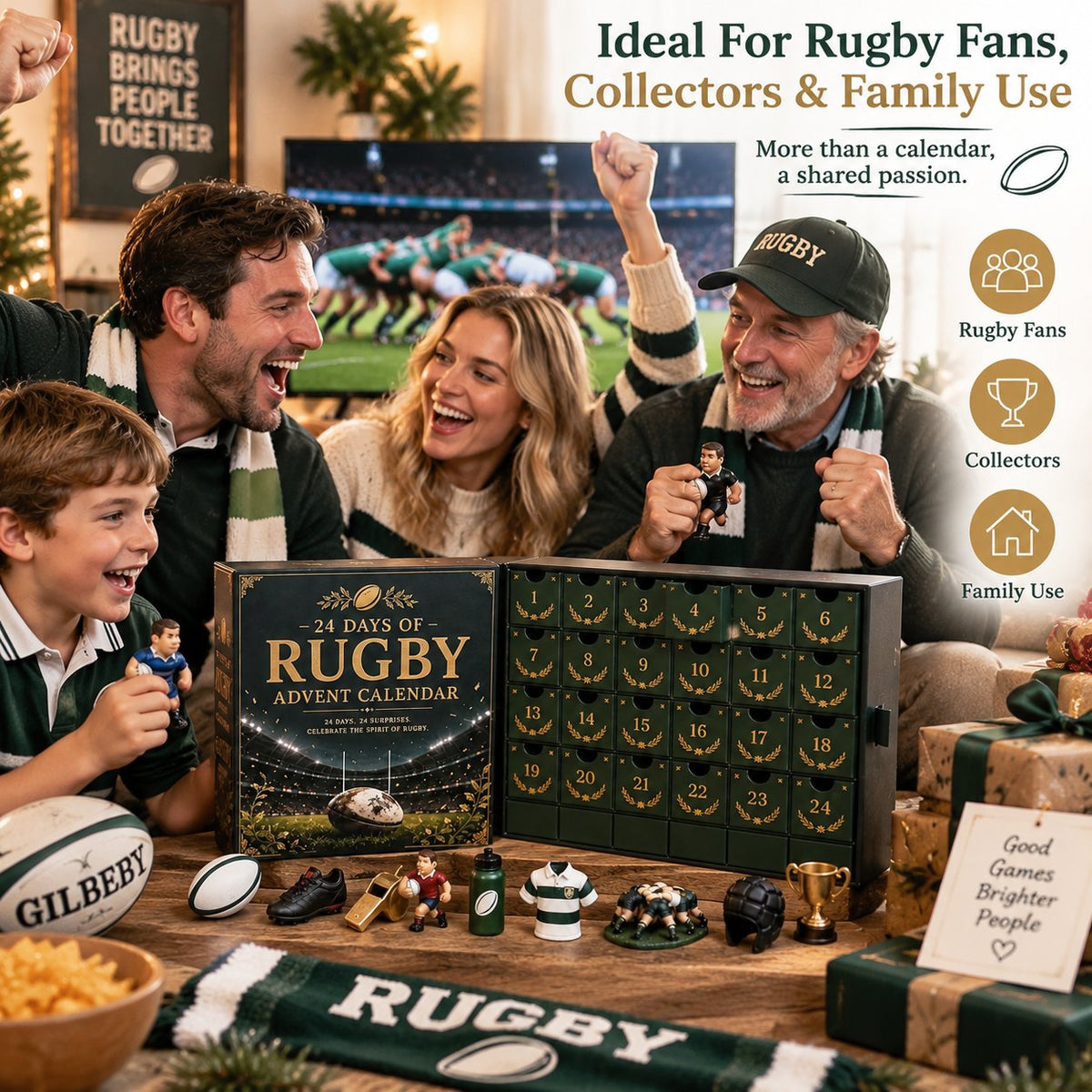 🏉 Rugby Advent Calendar – 24 Unique Rugby‑Themed Acrylic Charms