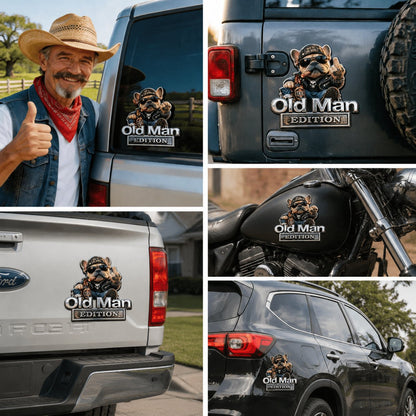 ⏰Hot Sale: Save 49%🚗 Funny Old Man Edition Vehicle Badge — 3D Chrome Metal Emblem, Perfect Father's Day & Birthday Gift for Dad, Grandpa, Husband, Truck & SUV Owners