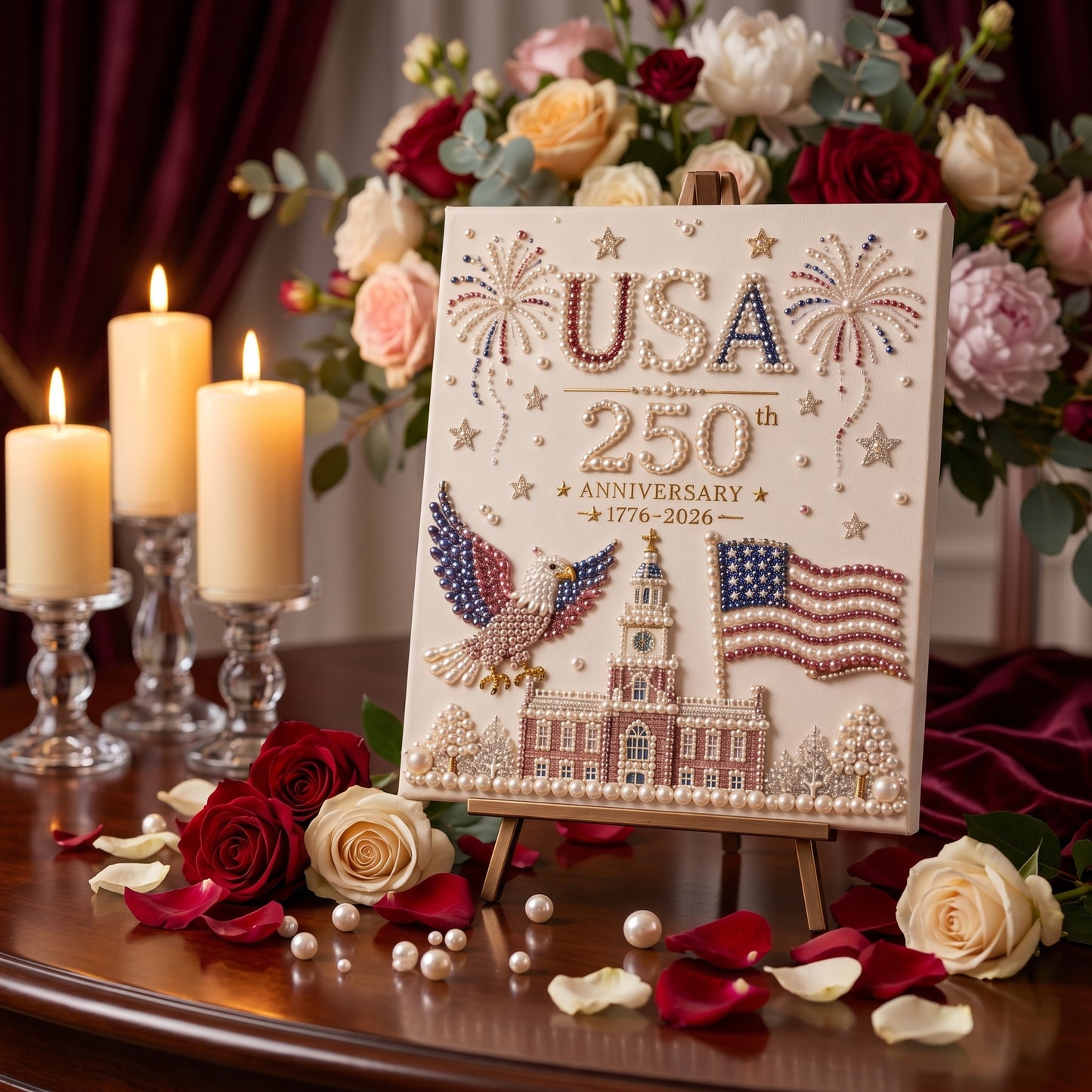 🔥LAST DAY 50% OFF - USA 250th Anniversary DIY Pearl Painting Kit ✨❤️‍🔥