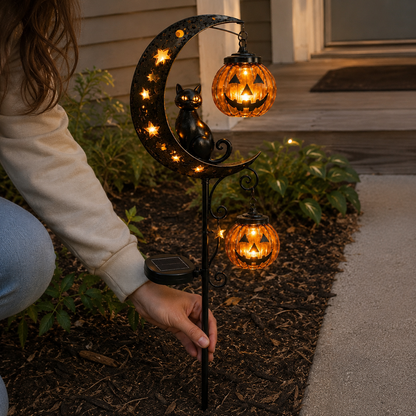 🎃Halloween Early Bird Special Sale 49% OFF-Pumpkin Moon Garden Stake Light