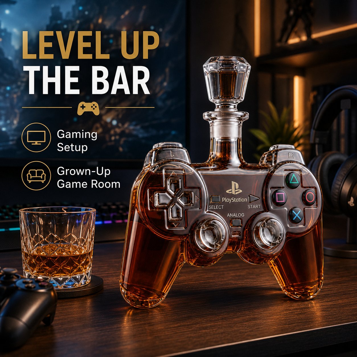 🔥Most Popular in 2026🔥🎮 Retro Gaming Controller Whiskey Decanter – A Legendary Pour for Game Night 🥃