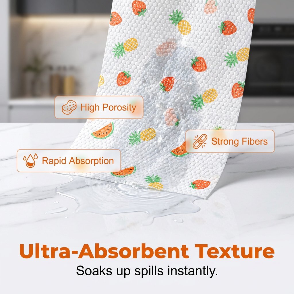 ✨ 50-Piece Reusable Cleaning Cloth Roll – Tear-Off Multipurpose Wipes for Kitchen & Home