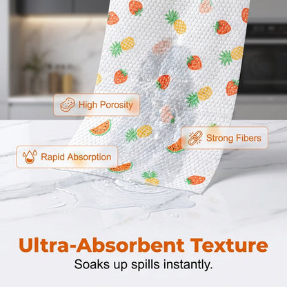 ✨ 50-Piece Reusable Cleaning Cloth Roll – Tear-Off Multipurpose Wipes for Kitchen & Home