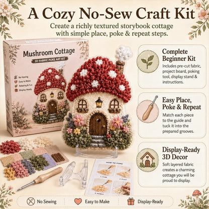 🔥Last Day 49% OFF - ✨Whimsical Village 3D Fabric Poke Art Kit