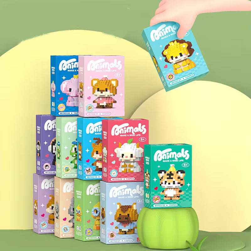 12 Pack Animals Building Block Sets,Micro Mini Animals Party Favors for Kids, Birthday Gift for Boy Girl(1,691 Pieces)