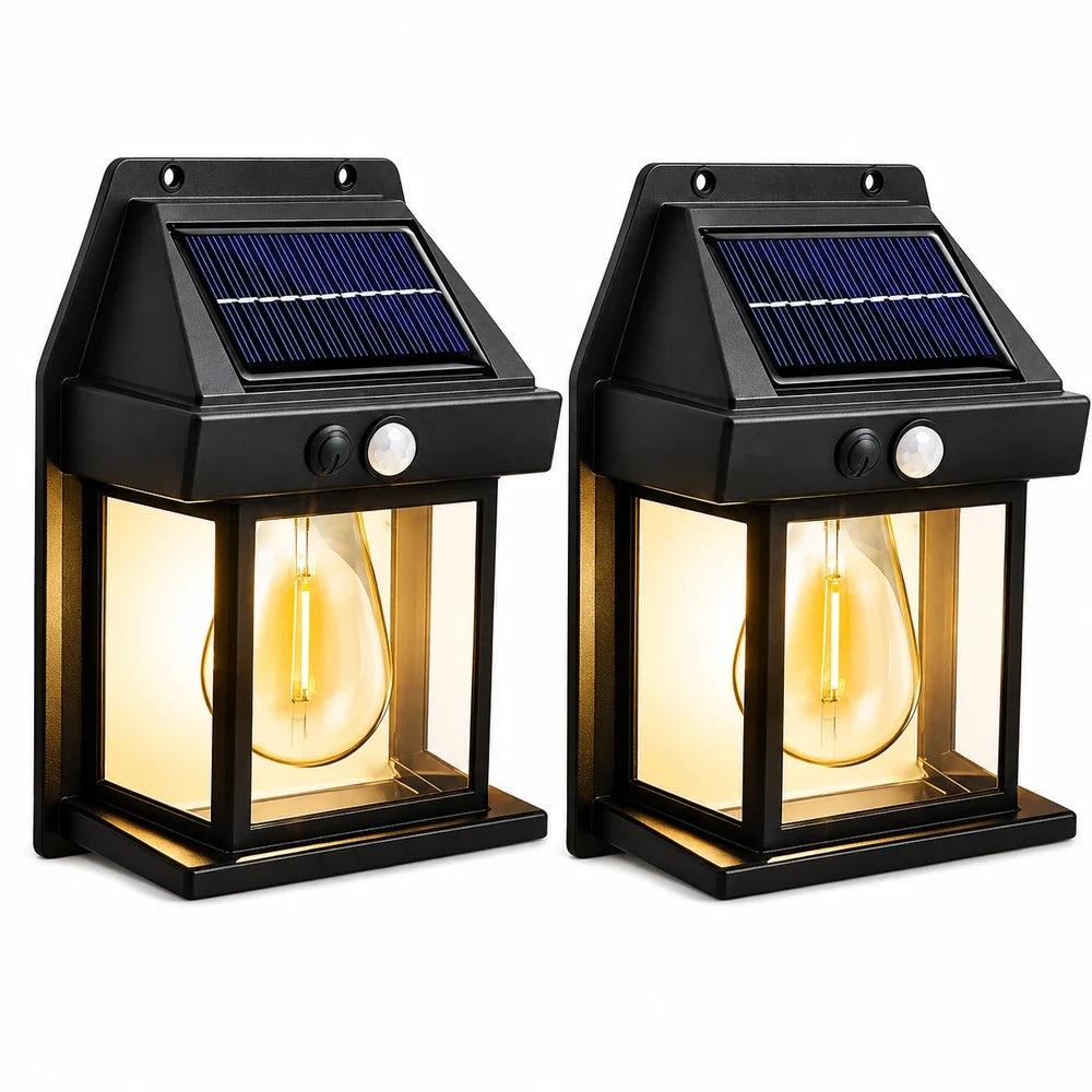 Solar wall lights with motion sensor