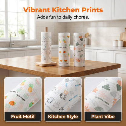 ✨ 50-Piece Reusable Cleaning Cloth Roll – Tear-Off Multipurpose Wipes for Kitchen & Home