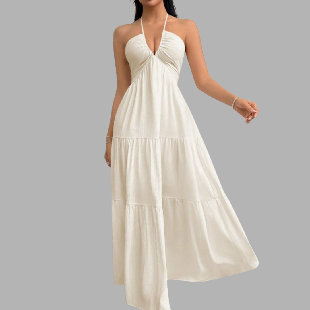 Backless Halter Flow Dress