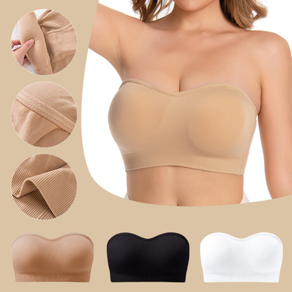 Seamless Strapless Push-Up Bandeau Bra
