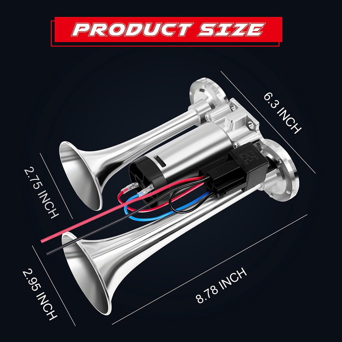 💯🔥150DB Air Train Horn Kit with Compressor
