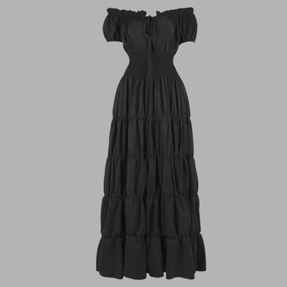 Elegant Off-Shoulder Renaissance Maxi Dress