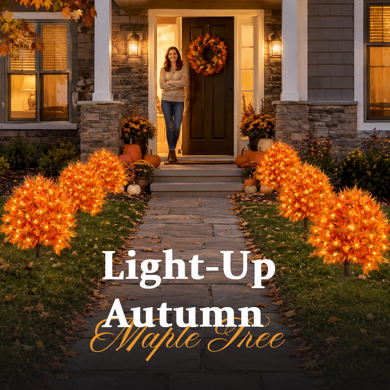 Last Day Promotion! 🔥🍂Light-Up Autumn Maple Tree – LED Fall Tree Ornament
