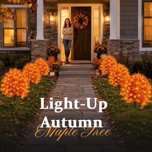 Last Day Promotion! 🔥🍂Light-Up Autumn Maple Tree – LED Fall Tree Ornament