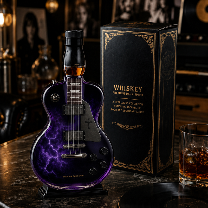 🔥✨Limit to Sale✨🔥🪐 The 1970 Heavy Metal Origin Guitar-Shaped Decanter