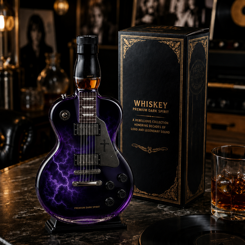 🔥✨Limit to Sale✨🔥🪐 The 1970 Heavy Metal Origin Guitar-Shaped Decanter