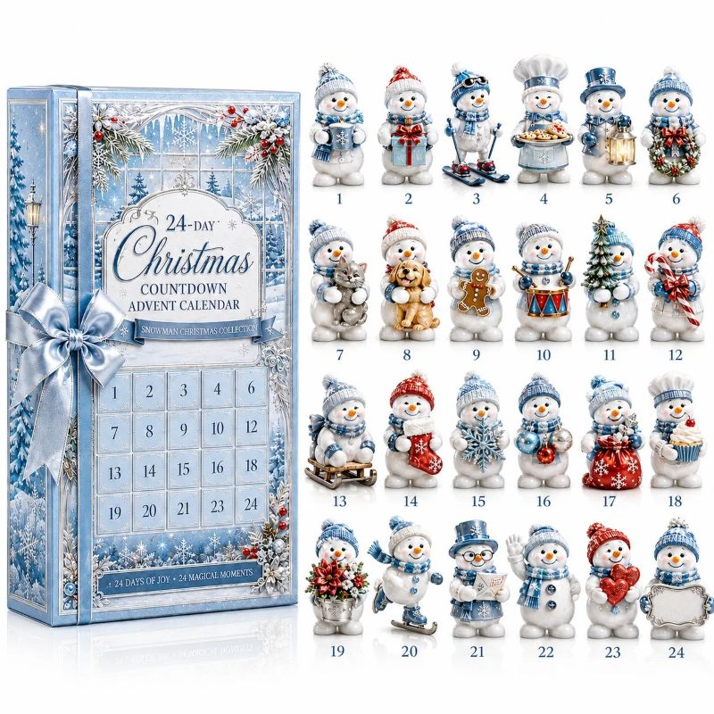 🎄 24-Day Christmas Countdown Advent Calendar – Snowman Christmas Series