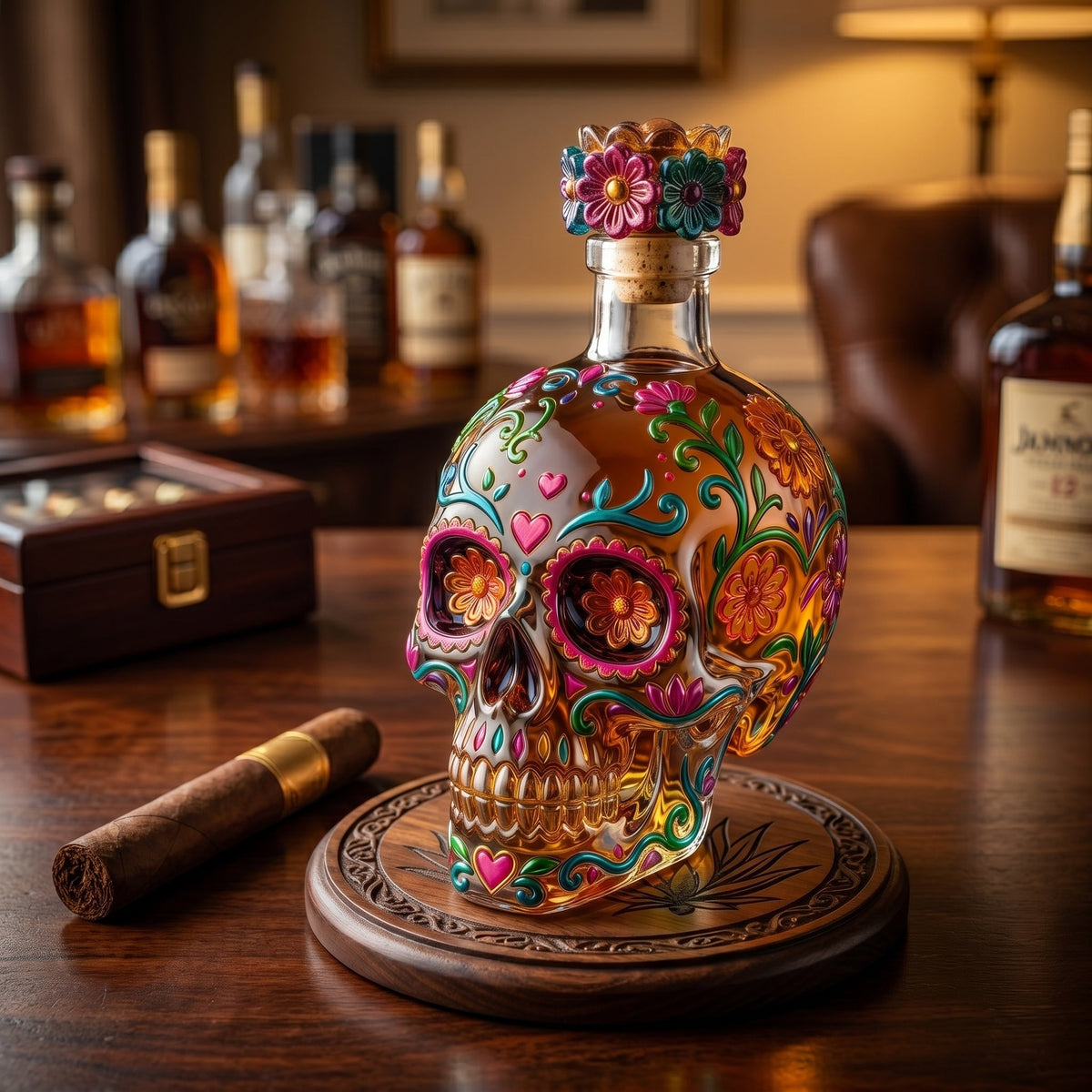 🔥🍷Limited edition Day of the Dead tequila bottle🎁 -- Free Shipping Over $49📦