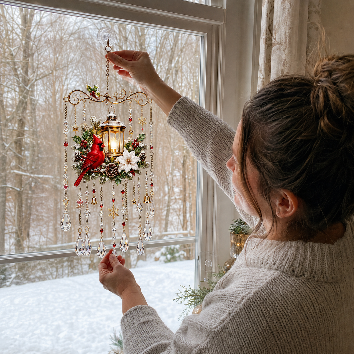 🔥Last Day 49% OFF - Handmade Christmas Stained Glass Window Hanging