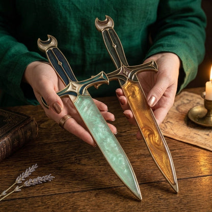 🔥Last Day 50% OFF⚔️Fantasy Ritual Athame Dagger Ornament| Resin Decorative Dull Blade・Gothic Wall Ornament