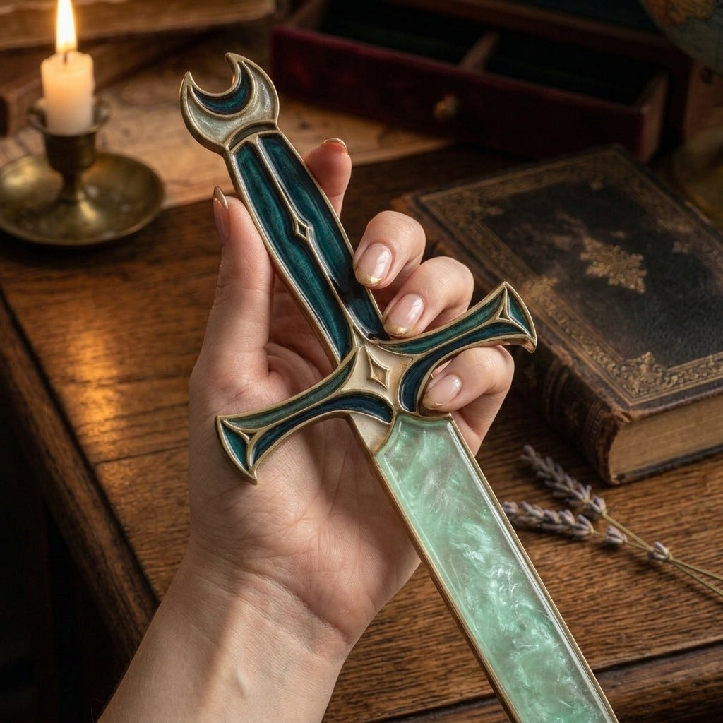 🔥Last Day 50% OFF⚔️Fantasy Ritual Athame Dagger Ornament| Resin Decorative Dull Blade・Gothic Wall Ornament