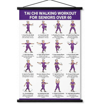 🔥🔥🔥Tai Chi Chair Workout Chart for Seniors (16 x 24 inches)