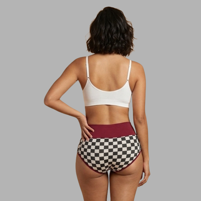 Plaid High-Waist Shaping Briefs
