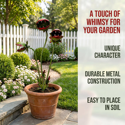 🔥Most Popular in 2026🔥Whimsical Metal Carnivorous Plant Garden Stake