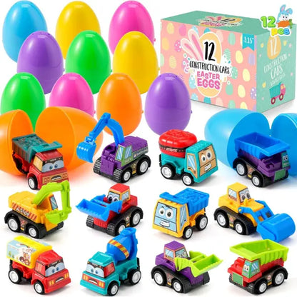 🚗 Prefilled Easter Eggs with Toy Cars | 12PCS Egg Fillers