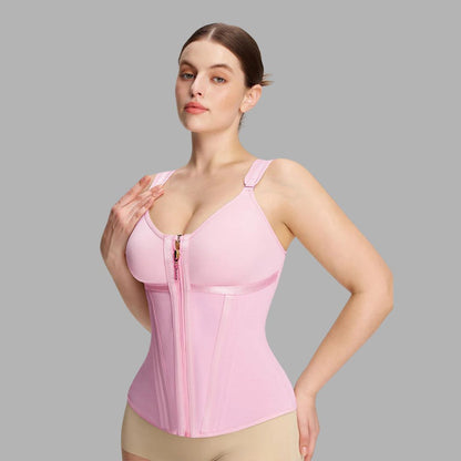 Double-Layer Waist Sculpting Shapewear with Built-In Bra