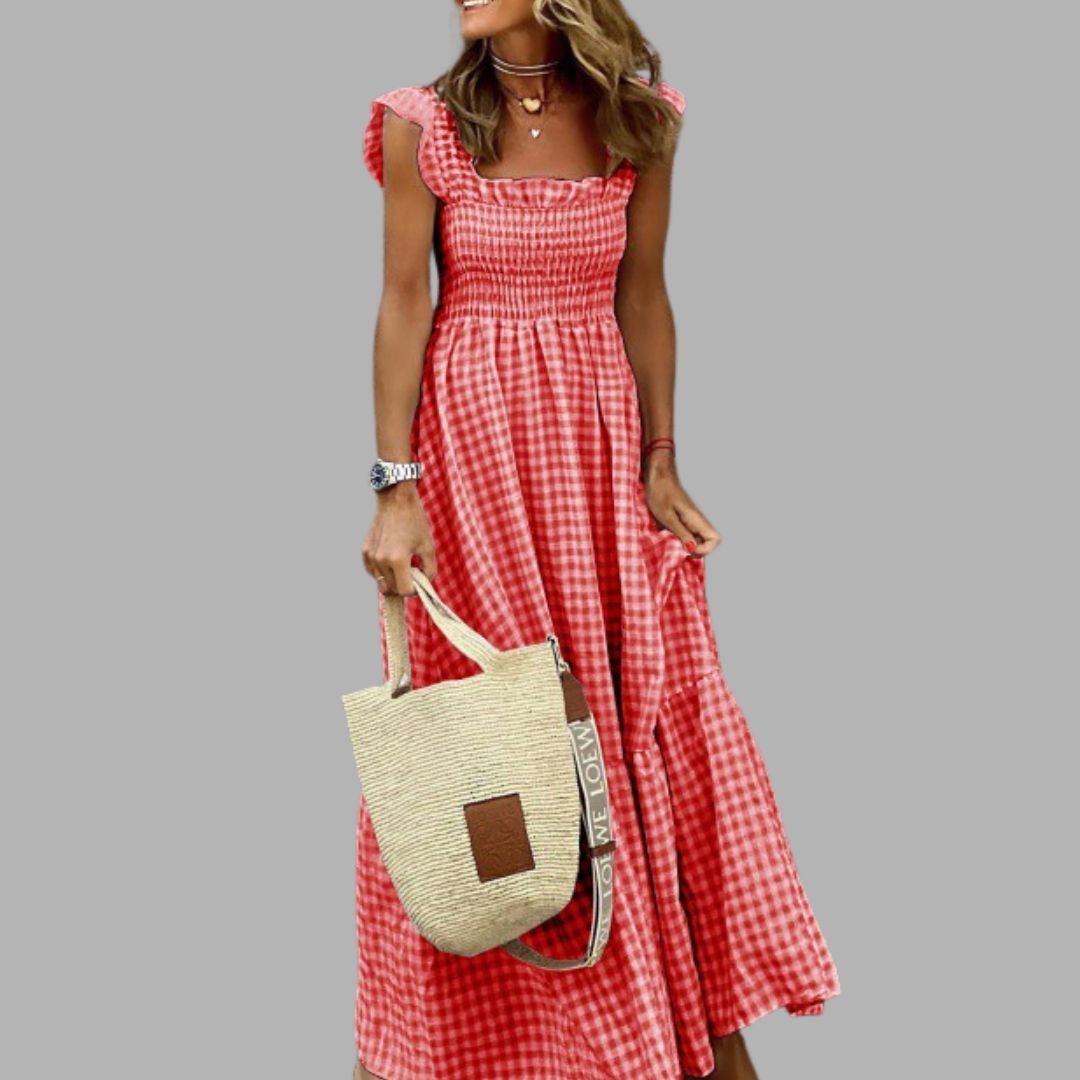 Breezeluxe Plaid Sundress