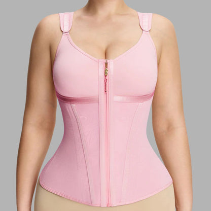 Double-Layer Waist Sculpting Shapewear with Built-In Bra