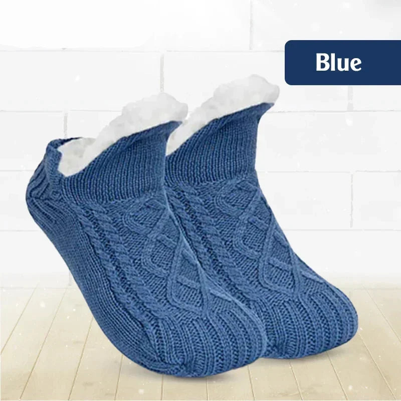 🧦 Fleece-Lined Non-Slip Thermal Slipper Socks – Cozy Warm Indoor Socks